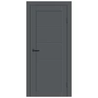Дверь межкомнатная глухая Толедо 2 90x200 см HardFlex цвет серый гарфит с замком и петлями