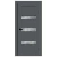 Дверь межкомнатная остекленная Толедо 2 90x200 см HardFlex цвет серый графит с замком и петлями