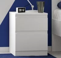 Тумба прикроватная 2 ящика Шведский стандарт Праксис 37.3x49.2x39.6 см Кдсп цвет белый