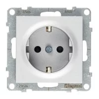 Розетка Legrand Suno встраиваемая алюминий со шторками (721324)