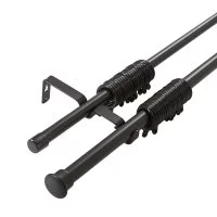 Карниз для штор раздвижной двухрядный КРДЗЧ-160-300 160-300 см железо цвет черный