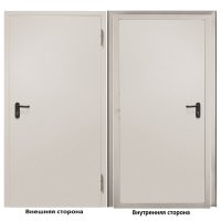 Дверь противопожарная Промет ДП-EIS-60 глухая правая серый RAL 7035 850х2050 мм