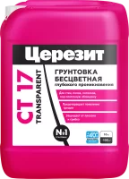 Грунтовка Ceresit CT17 Transparent Глубокого проникновения морозостойкая 10 л