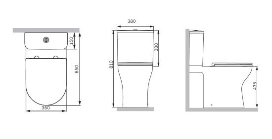 Унитаз-компакт AM.PM Fresh 2.0 Tornado C8B8900LMSC безободковый сиденье с микролифтом двойной смыв