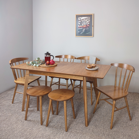 Стол кухонный Экомебель Корт раскладной 70x75x120 см прямоугольный дерево цвет орех