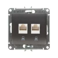 Двойной механизм компьютерной розетки Systeme Electric Glossa