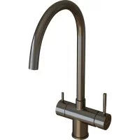 Смеситель для кухни MIXLINE 35k MLSS-0326BL трубчатый излив, подкл.к фильтру, черный графит