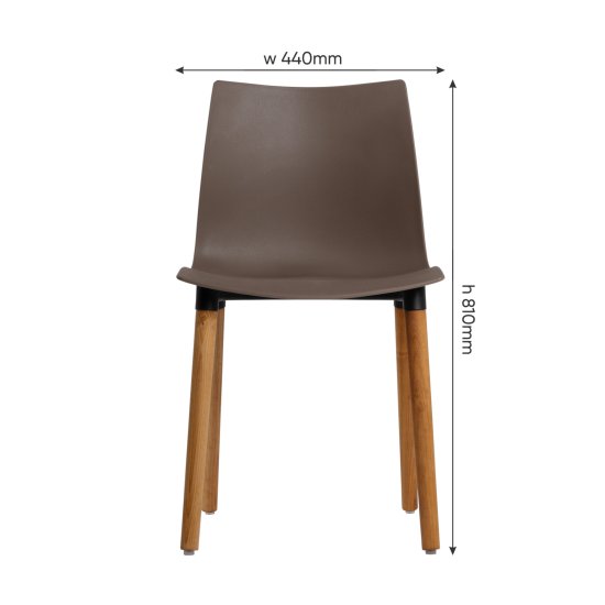 Стул Brados 45x80x48 см каркас дерево/пластик спинка полипропилен цвет топо