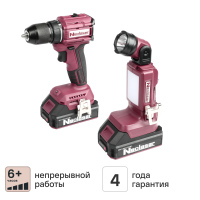 Дрель-шуруповерт аккумуляторная бесщеточная Neolaser NCDB-50-T, 20 В Li-ion 2x2.5 Ач фонарь в комплекте
