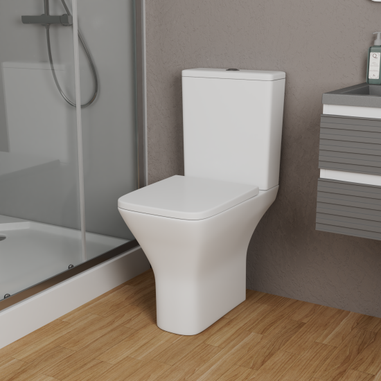 Унитаз-компакт Teymi Nura XL Tornado безободковый сиденье с микролифтом двойной смыв