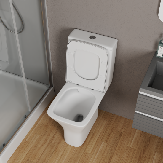 Унитаз-компакт Teymi Nura XL Tornado безободковый сиденье с микролифтом двойной смыв