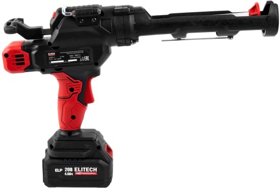 Пистолет аккумуляторный для герметика и монтажного клея Elitech HD CCG 20SL6, 20 В Li-Ion 4 Ач