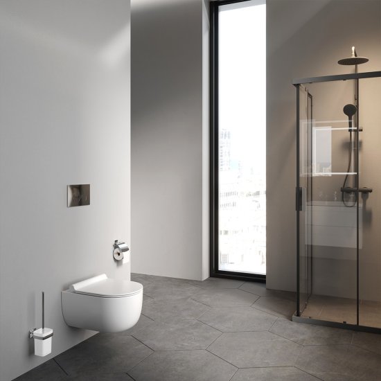 Комплект инсталляция с унитазом AM.PM Pulse Flashclean IS3LM0151.9P1702 безободковый с микролифтом клавиша цвет хром