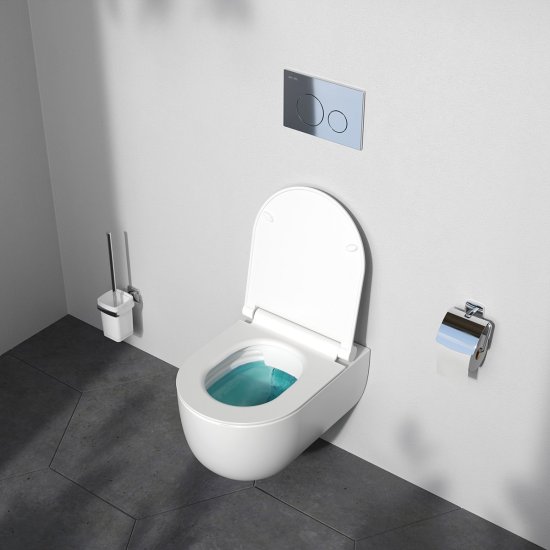 Комплект инсталляция с унитазом AM.PM Pulse Flashclean IS3LM0151.9P1702 безободковый с микролифтом клавиша цвет хром