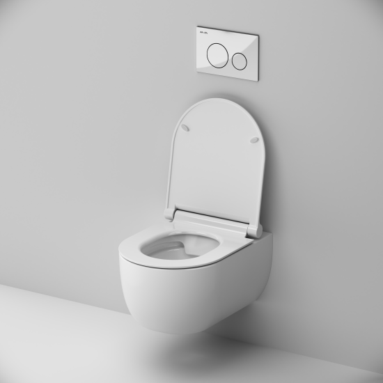 Комплект инсталляция с унитазом AM.PM Pulse Flashclean IS3LM0151.9P1702 безободковый с микролифтом клавиша цвет хром