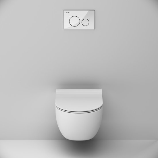 Комплект инсталляция с унитазом AM.PM Pulse Flashclean IS3LM0151.9P1702 безободковый с микролифтом клавиша цвет хром