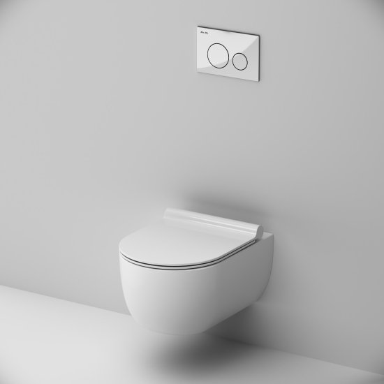 Комплект инсталляция с унитазом AM.PM Pulse Flashclean IS3LM0151.9P1702 безободковый с микролифтом клавиша цвет хром