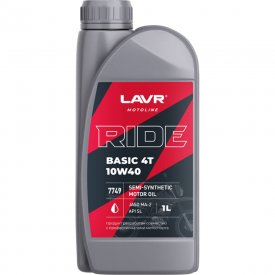 Моторное масло LAVR MOTO RIDE BASIC 4T 10W40 SL, 1 л