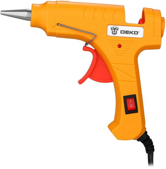 Пистолет клеевой Deko GG-30, 30 Вт, для стержней 7 мм, комплект 12 шт.