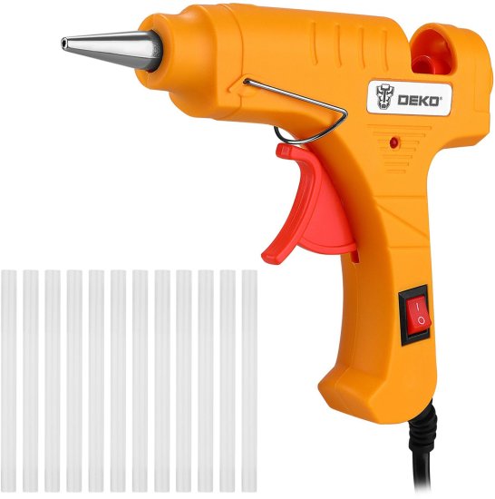 Пистолет клеевой Deko GG-30, 30 Вт, для стержней 7 мм, комплект 12 шт.