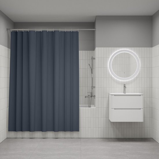 Штора для ванны Iddis 2000х1800 мм полиэстер серая (BS01P18i11)