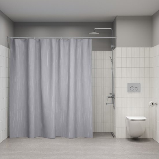 Штора для ванны Iddis 2000х2400 мм полиэстер серая (BD02P24i11)