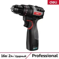 Аккумуляторная ударная дрель шуруповерт DELI DE-CZ16-1D2