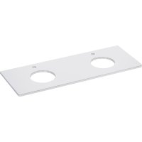 Столешница Lemark OLIVIA 125 см, под 2 раковины, из стекла, цвет: белый