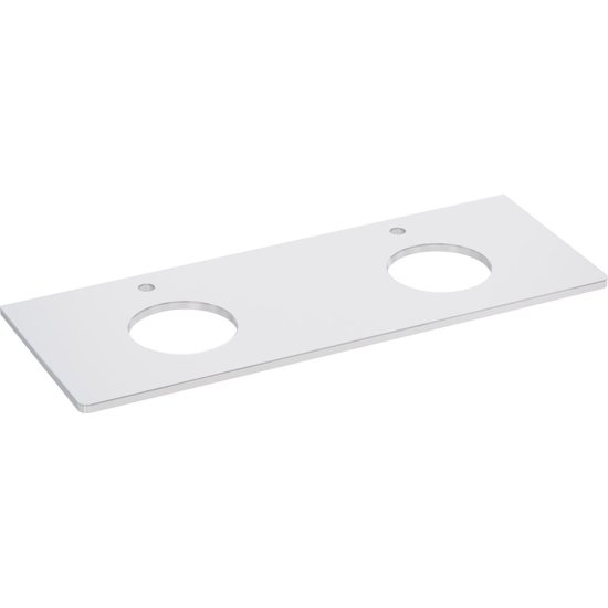 Столешница Lemark OLIVIA 125 см, под 2 раковины, из стекла, цвет: белый