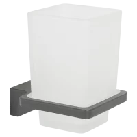 Стакан для зубных щёток Swensa Lucid SWR-5400-03-GRY, подвесной, стекло/металл, цвет прозрачный/графит