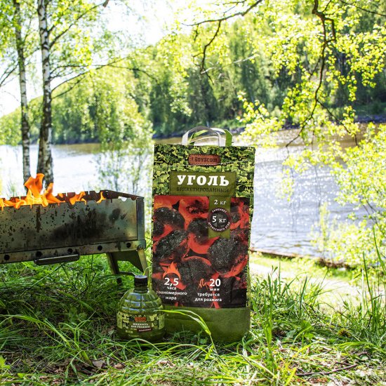 Уголь древесный березовый Boyscout 2,1 кг 2,5 л