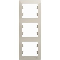 Вертикальная трехместная рамка Systeme Electric Glossa