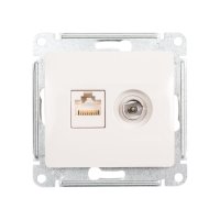 Двойная тв компьютерная розетка Systeme Electric Glossa