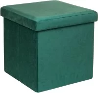 Пуф складной вельвет зеленый 38x38 см