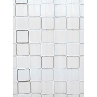 Штора для ванны Delphinium Квадраты 1800х1800 мм ПВХ белая (104155)