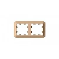 Рамка Systeme Electric AtlasDesign Antique двухместная песочная (ATN101202)