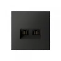 Розетка компьютерная Systeme Electric ArtGallery встраиваемая базальт 2хRJ45 (SE GAL001488)