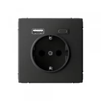 Розетка USB Systeme Electric ArtGallery встраиваемая базальт USB-A/ Type-C (SE GAL001432)