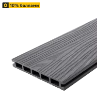 Террасная доска ДПК T-Decks цвет Серый 3000x150x20 мм двусторонний вельвет 0.45 м²