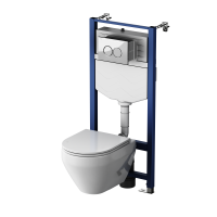 Комплект инсталляция с унитазом AM.PM Jump IS12LM0351.721700 безободковый с микролифтом клавиша цвет хром