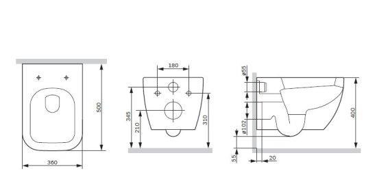 Подвесной унитаз Am.Pm Gem FlashClean безободковый с сиденьем микролифт г