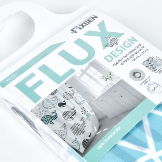 Штора для ванны Fixsen Flux 2000х1800 мм полиэстер разноцветная (2511)
