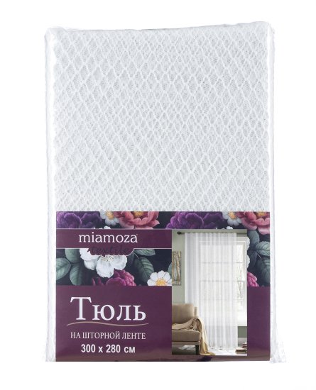 Тюль на ленте Leopar 300x280 см цвет белый