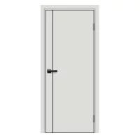 Дверь межкомнатная глухая Асти В 90x200 см Hardflex цвет белый жемчуг с замком и петлями