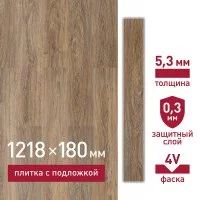 Плитка кварцвиниловая Corsa Deco Laguna B200 замковая 2,6309 кв.м 5,3 мм с фаской с подложкой IXPE