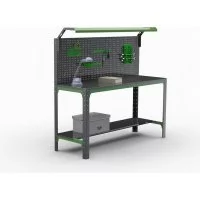 Стол металлический ООО Металекс серия KIT 750x1200x400 мм, одна полка + перфопанель с комплектом освещения, ОЧ