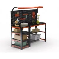 Стол металлический ООО Металекс серия KIT 750x1200x400 с боковыми полками и перфопанелью, ОЧ