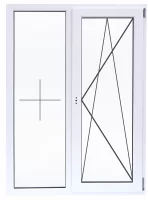 Окно ПВХ WHS двустворчатое 1400x1100 мм (ВхШ) двухкамерный стеклопакет белый (с двух сторон)