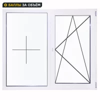 Окно ПВХ WHS двустворчатое 1400x1400 мм (ВхШ) двухкамерный стеклопакет белый (с двух сторон)