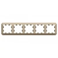 Рамка Systeme Electric AtlasDesign Antique пятиместная бежевая (ATN100205)